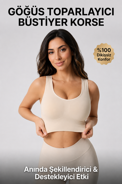 Regovens Göğüs Toparlayıcı Kalın Askılı Siyah Pedli Korse Büstiyer